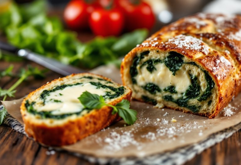Polpettone di verdure con spinaci e formaggio caciocavallo