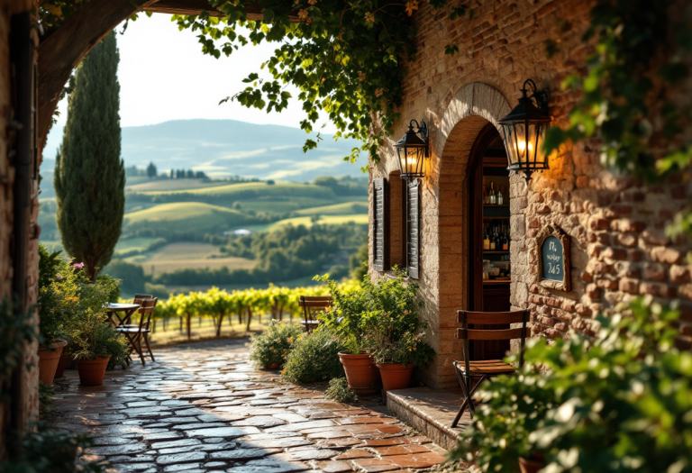 Immagine di un ristorante tipico toscano con piatti tradizionali