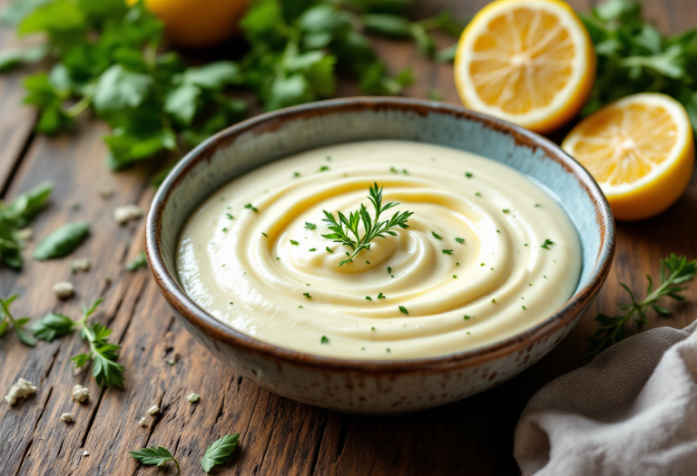 Salsa bernese servita su un piatto gourmet