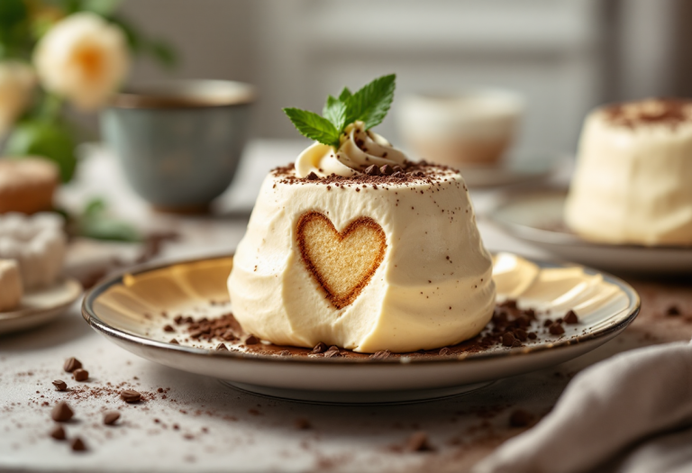 Delizioso semifreddo al mascarpone decorato con frutta