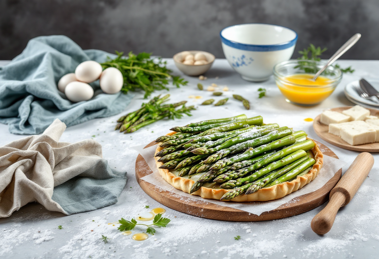 Sfogliata di asparagi fresca e appetitosa