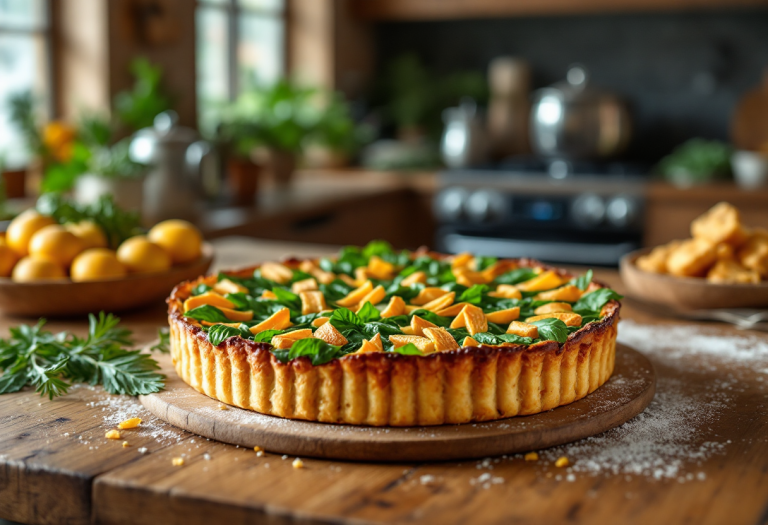 Torta Pasqualina pronta per essere servita a Pasqua