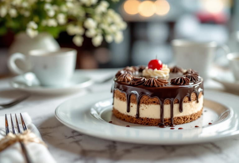 Torta Sacher in un caffè di Milano