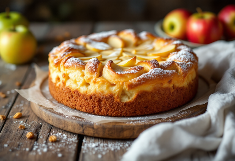 Torta paradiso alla vaniglia con mele fresche