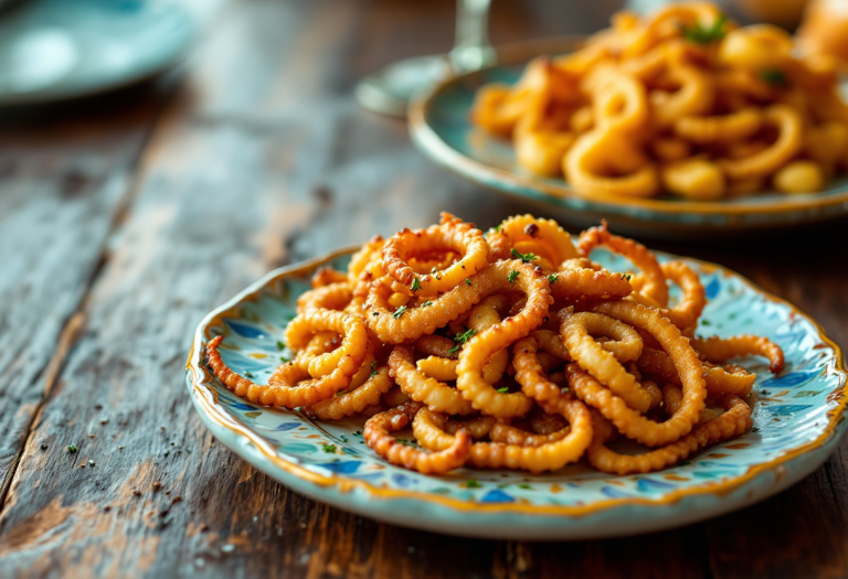 Antipasto pugliese di polpo e lampascioni fritti