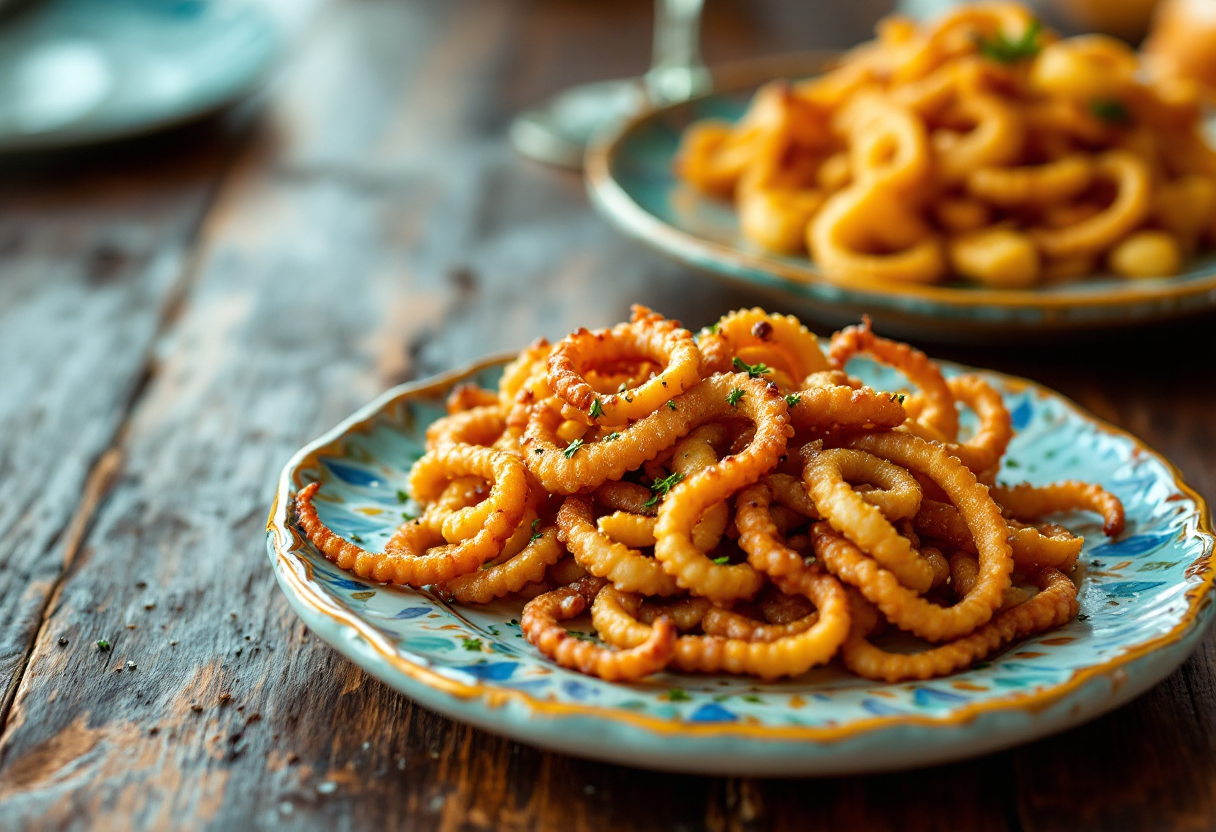 Antipasto pugliese di polpo e lampascioni fritti