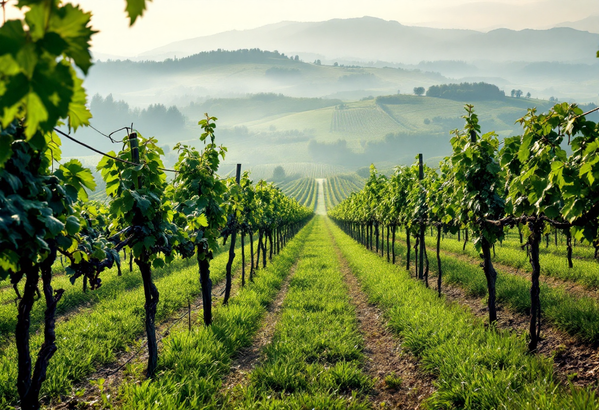 Vigneti autoctoni del Trentino con uva matura