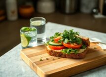 Panino vegano con insalata di ceci gusto mare