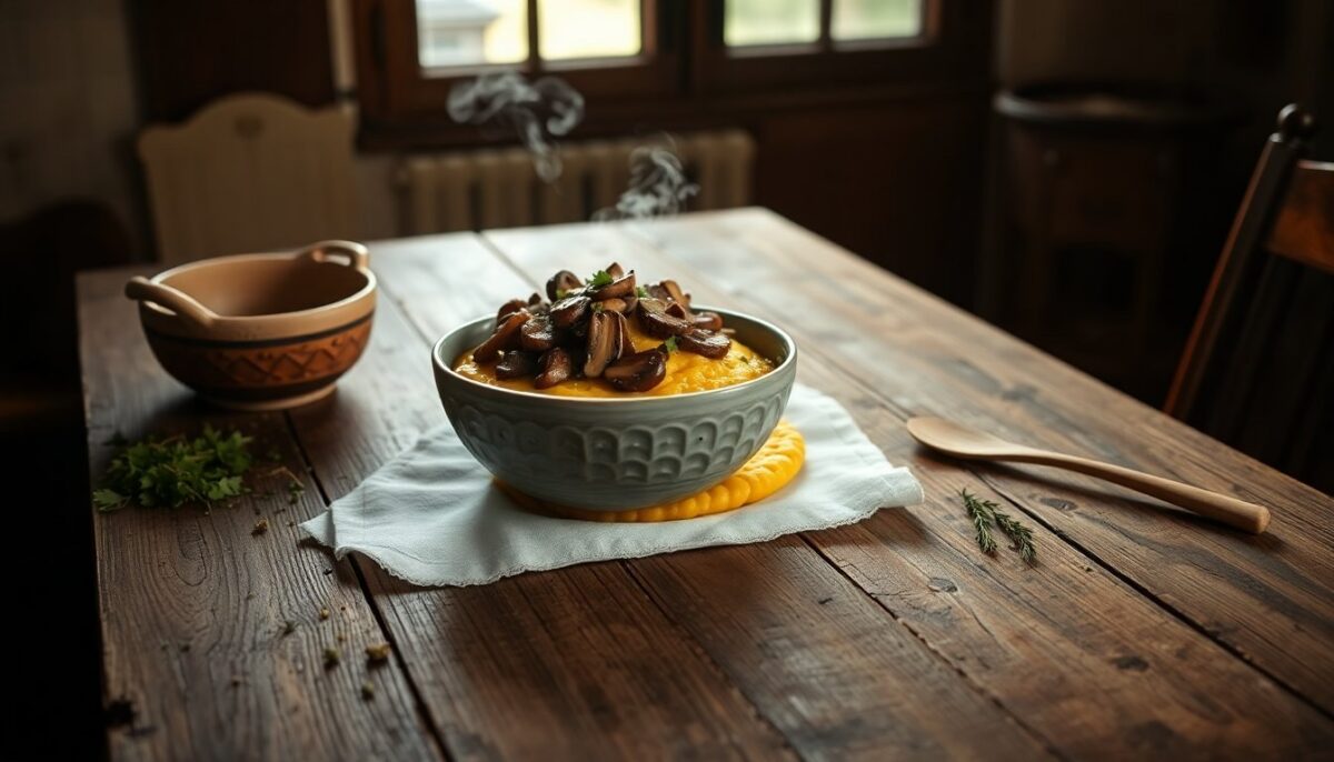 Polenta taragna e funghi trifolati: il comfort food alpino da riscoprire