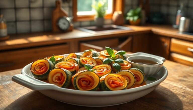 Ricetta degli involtini di zucchine al forno con prosciutto e formaggio