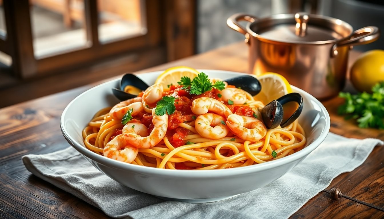 Scopri la ricetta tradizionale di linguine ai frutti di mare di Zio Pietro