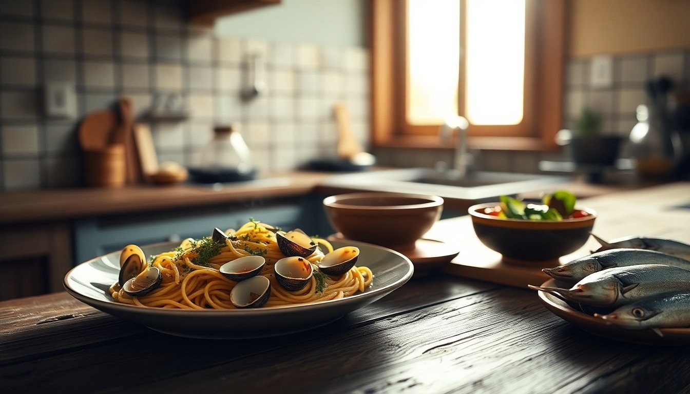 Scopri le ricette di Chef Zio Pietro: spaghetti alle vongole, conchiglioni ripieni e piatto per la spiaggia