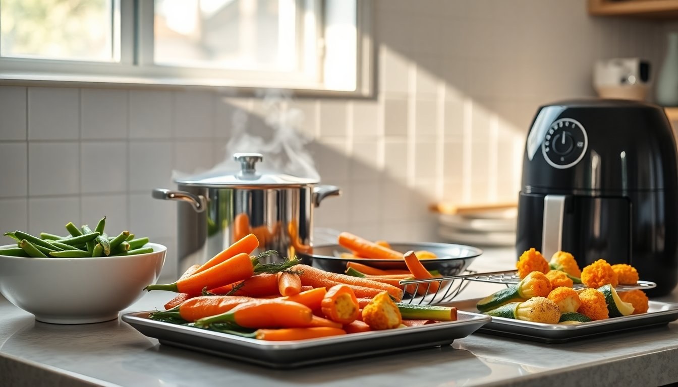 Verdure al top: vapore, saltata, forno e air fryer