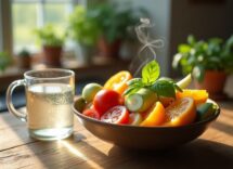 Guida all’idratazione nel piatto con frutta e verdura di stagione