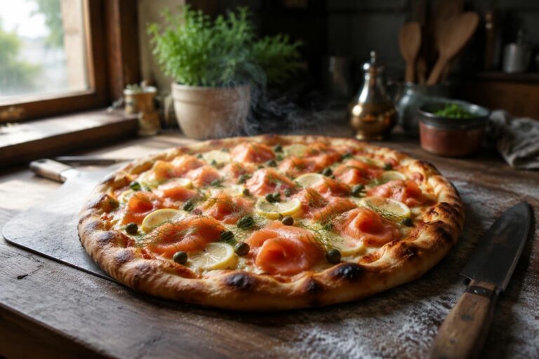 Impasto pizza 65% e lunga maturazione per salmone e limone