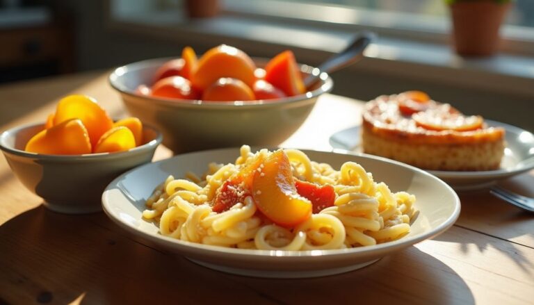 Ricette per il week-end: mini peperoni, fusilli cremosi e torta alle pesche