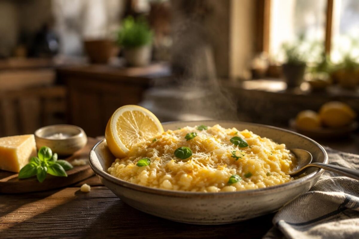 Risotto agli agrumi: equilibrio di acidità, brodo e zest
