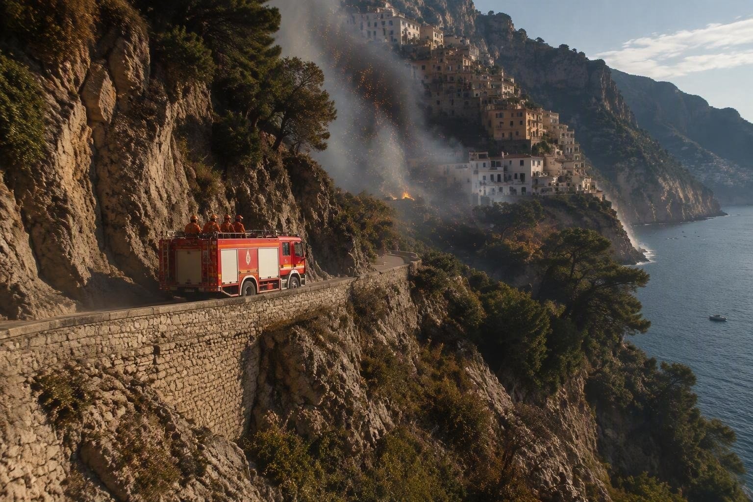 Costiera Amalfitana in fiamme: l'incubo di fuoco che minaccia Positano e dintorni