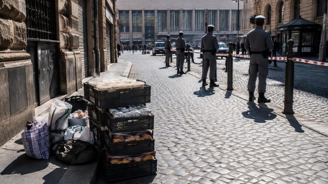 Polizia locale ferma il mercato nero di piatti pronti vicino Termini