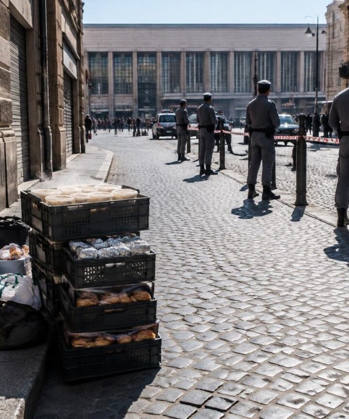 Polizia locale ferma il mercato nero di piatti pronti vicino Termini