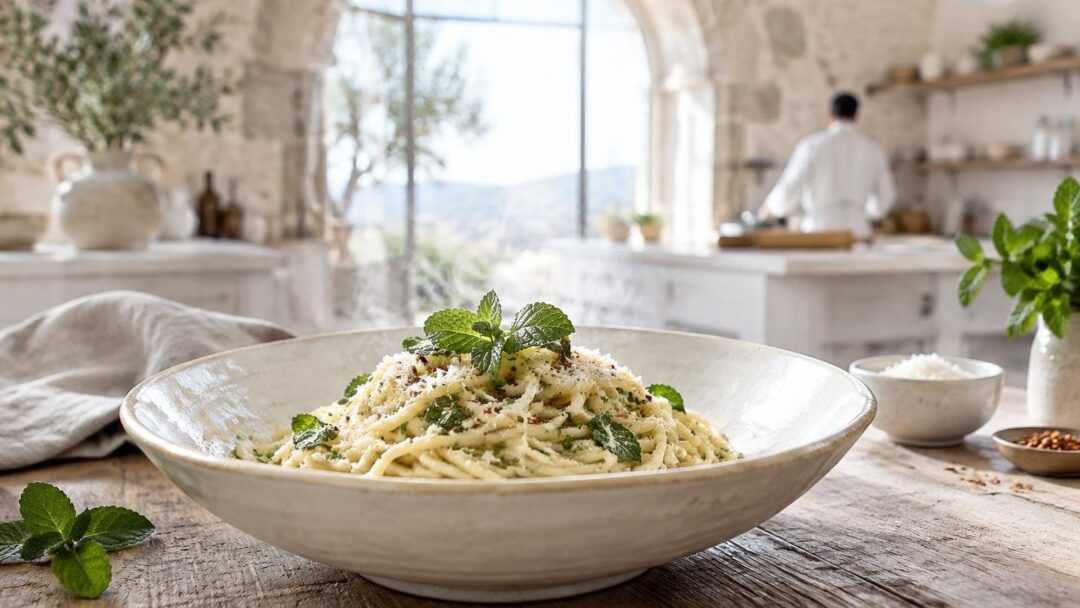 Spaghetti piccanti creamati alla mentuccia e pecorino