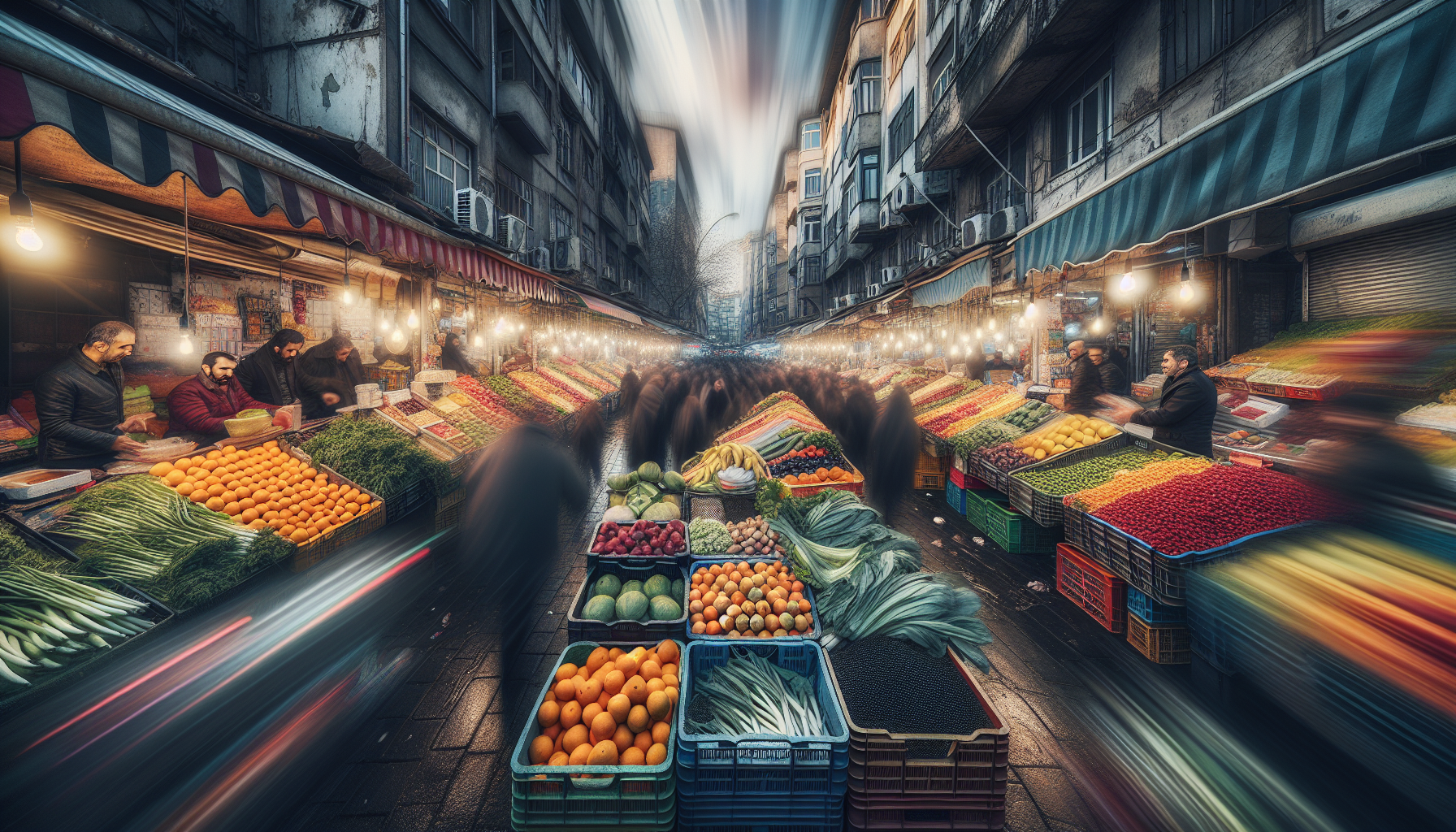 Vista panoramica di KadikΓΆy, Istanbul con mercati e vita locale