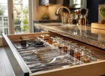 Organizzare gli accessori da cucina con sistemi per cassetti e pensili