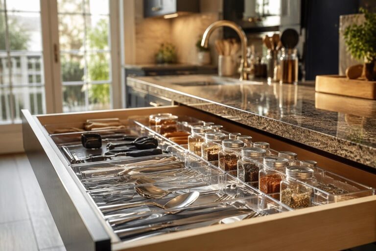 Organizzare gli accessori da cucina con sistemi per cassetti e pensili