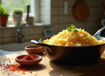Riso pilaf: tecnica di tostatura, rapporto liquidi e cottura a assorbimento