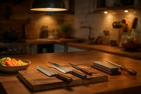 Guida ai coltelli da cucina: santoku, chef e spelucchino con impugnatura e manutenzione