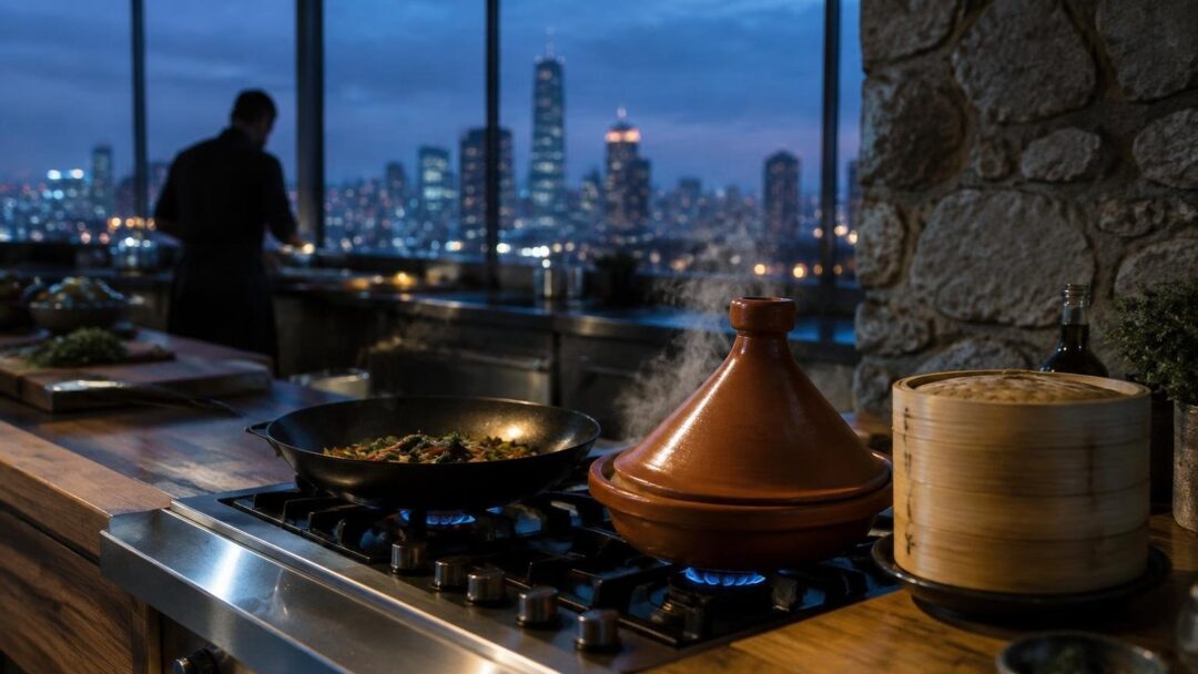 Confronto tra wok, tajine e bamboo steamer