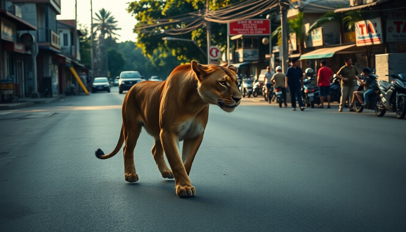 Una leonessa in fuga semina il panico in Thailandia: ecco cosa è successo!