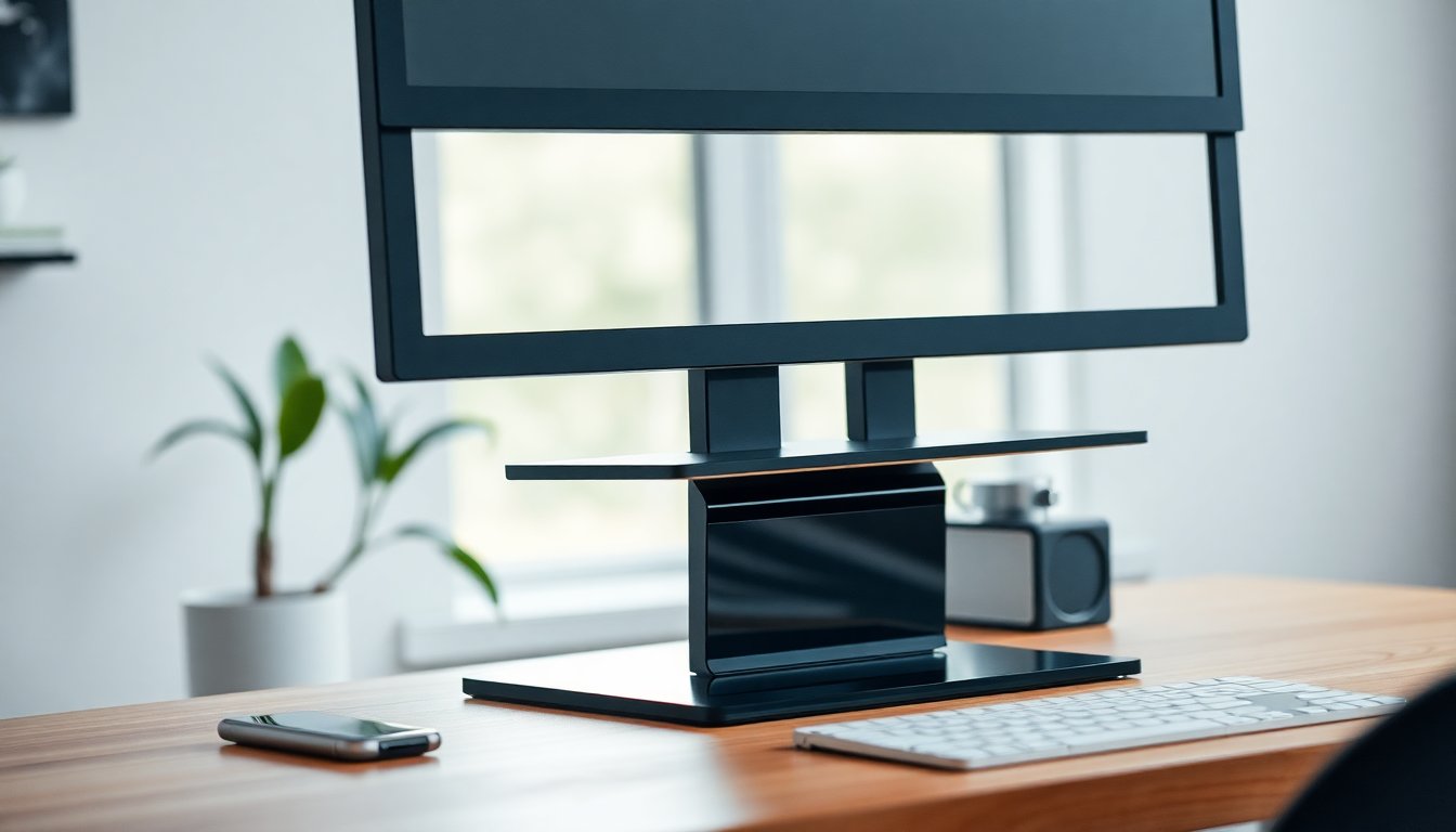 How a black glass computer stand can transform your ergonomic desk setup