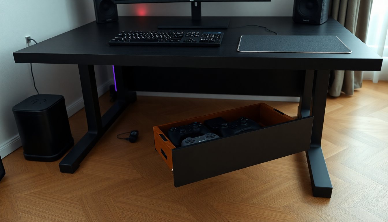 Finish your gaming desk with a Desky minimal under desk drawer