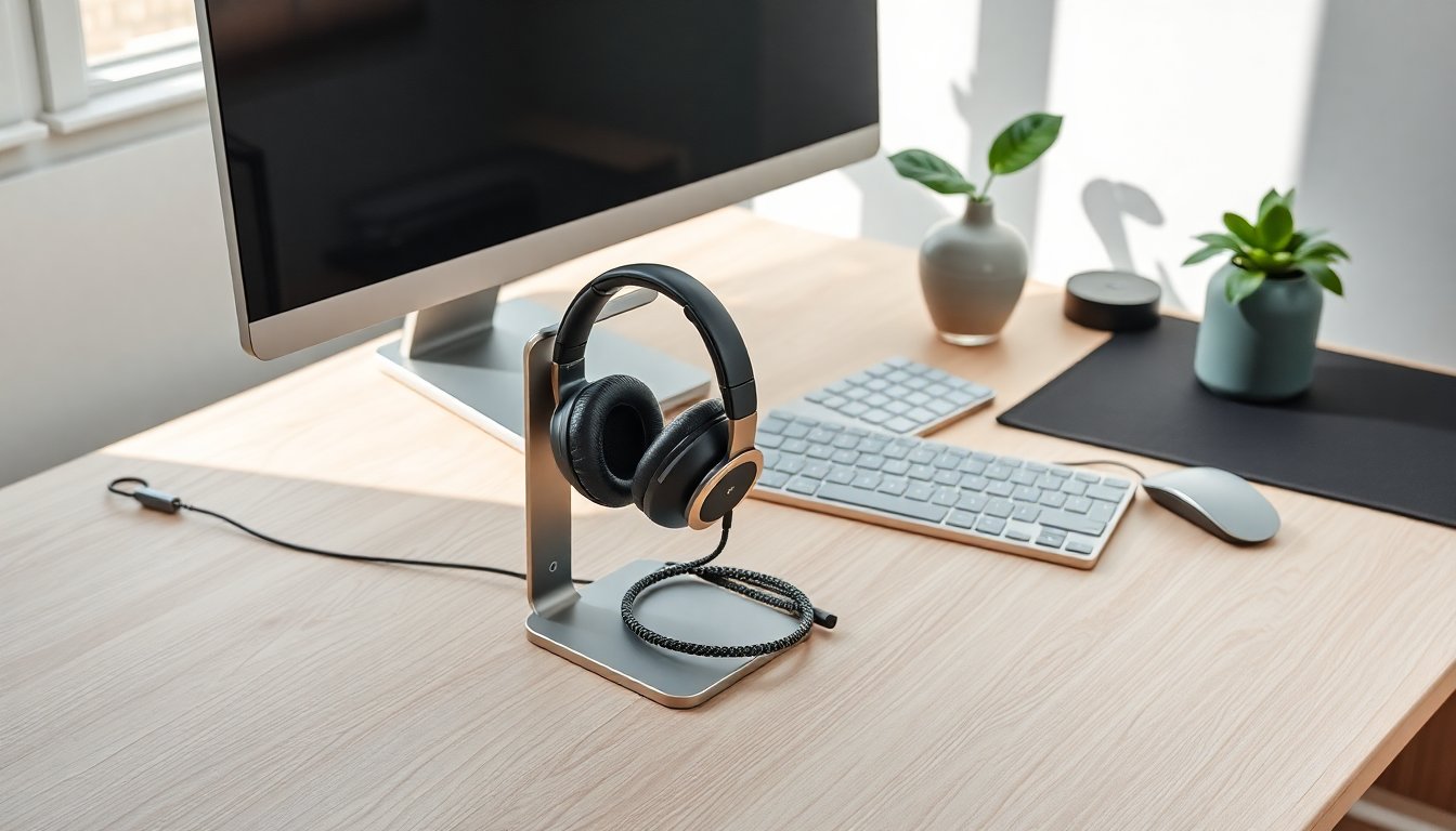 Minimalist headphone stands and accessories to complete your desk setup