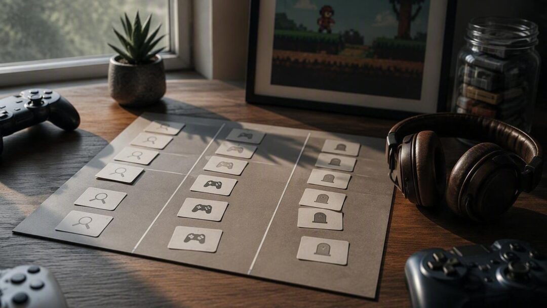 Kanban board for gamers: discovery, play, and retirement
