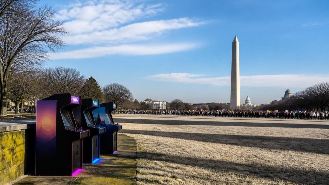 White House video-game arcade sparks protest on National Mall