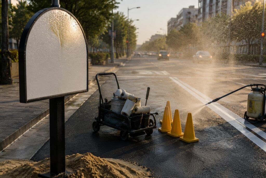 Rinnovamento segnaletica e parcheggi a Recco, manutenzione strade e verde a Spoleto