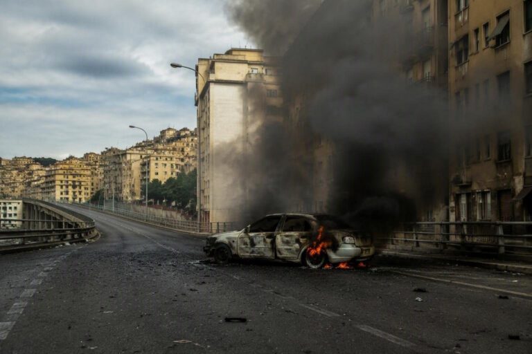 Genova, auto in fiamme in via Melen: soccorsi per tre persone