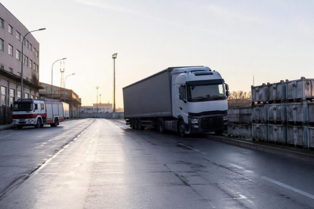 Autoarticolato bloccato in via delle Fabbriche: l’operazione di soccorso
