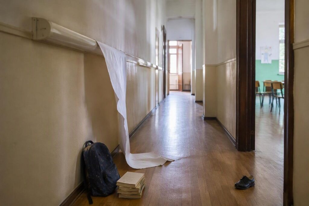 Genova, la polizia toglie lo striscione “Qui nessuno è straniero” alla scuola Daneo