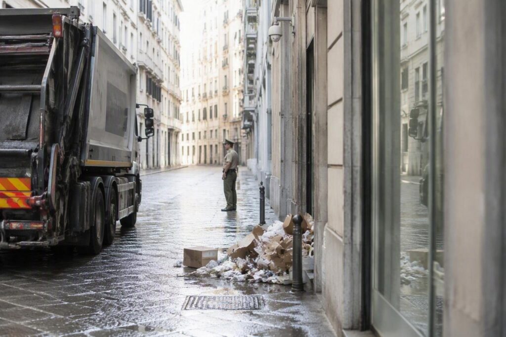 Polizia Locale di Genova sanziona abbandono di rifiuti dopo svuotamento locale