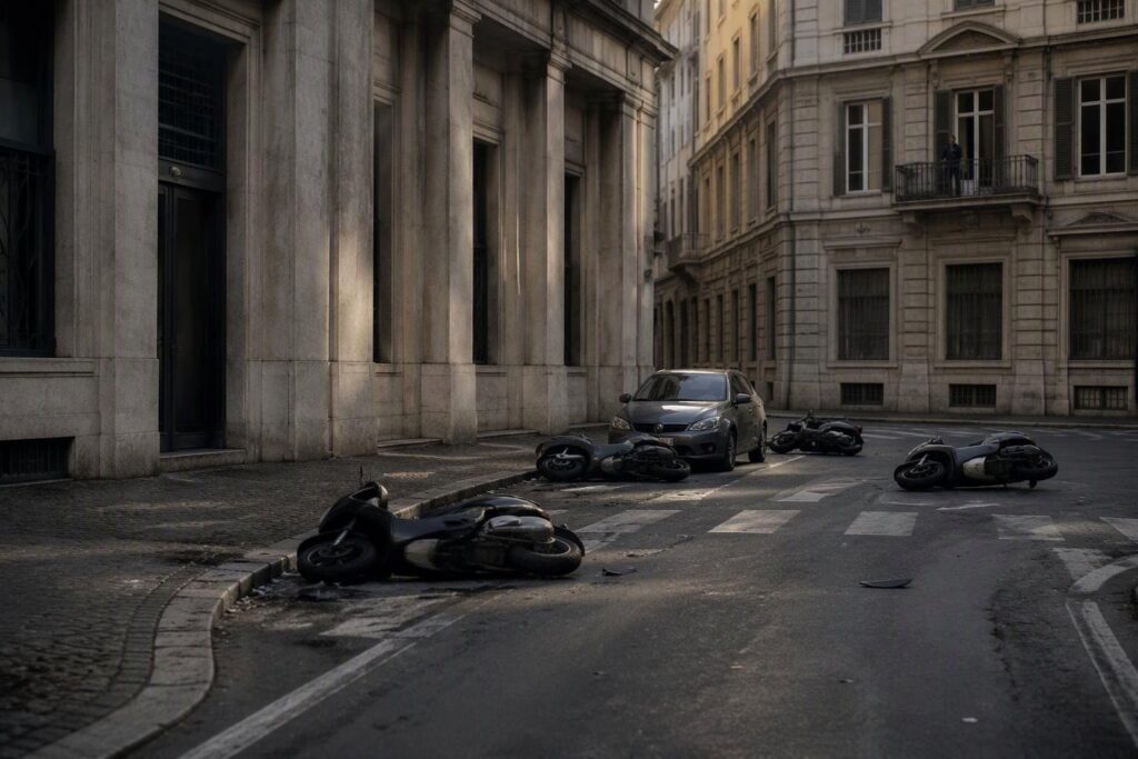 Donna di 66 anni investe quattro scooter in piena notte a Genova