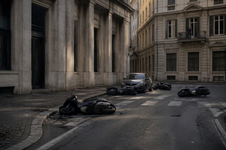 Donna di 66 anni investe quattro scooter in piena notte a Genova