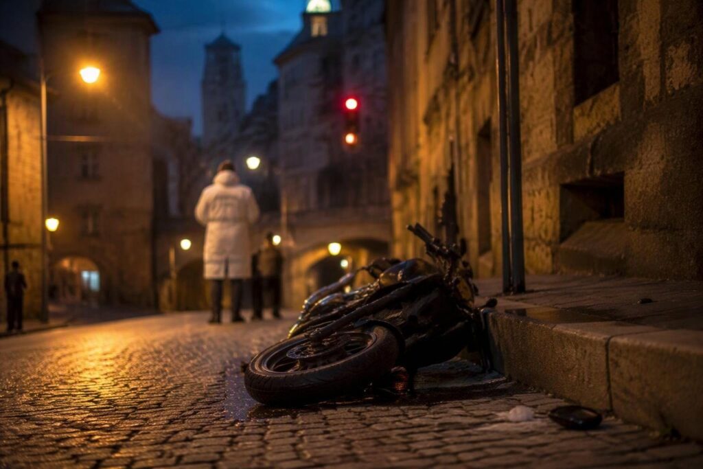 Motociclista di 30 anni cade in via San Bartolomeo del Fossato a Genova