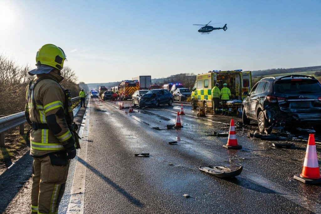 Traffico bloccato in entrambe le direzioni per incidente sull’A26