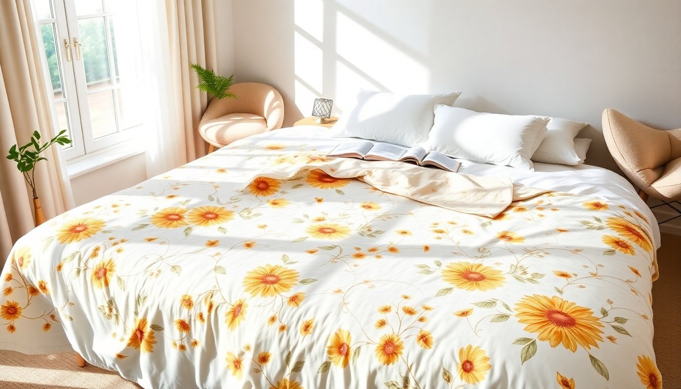 Uncover the Allure of Golden Meadow Bloom Cotton Bed Sheets
