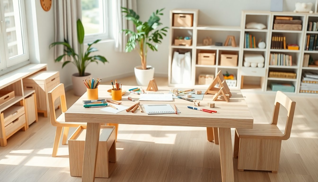 Versatile Multifunctional Tables to Enhance Children’s Creative Play
