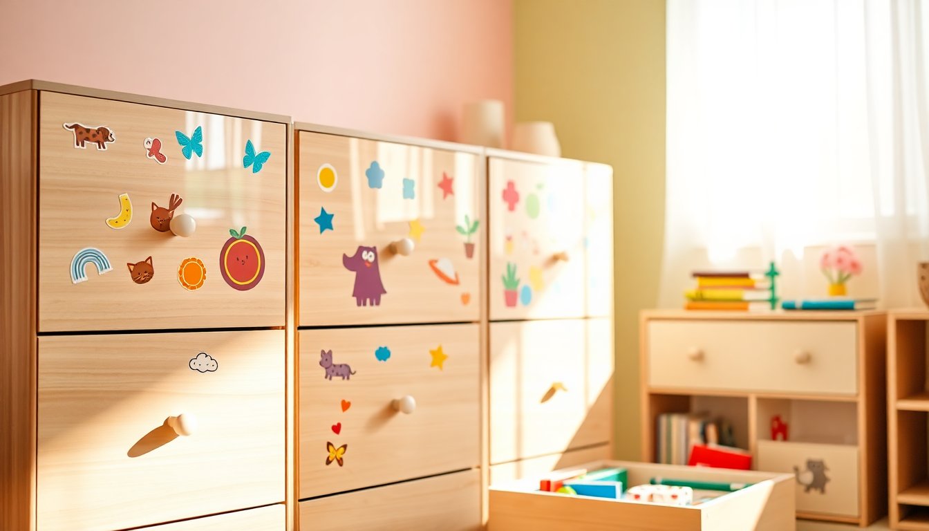 Transform Your IKEA Trofast Units with Colorful Stickers for a Fresh Look