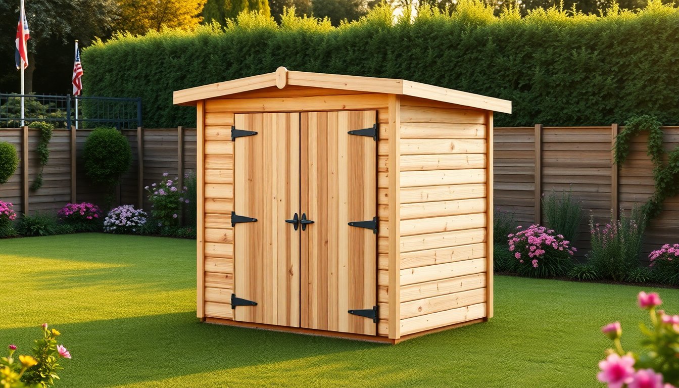 wooden garden house 2×2 m with double door and kit assembly